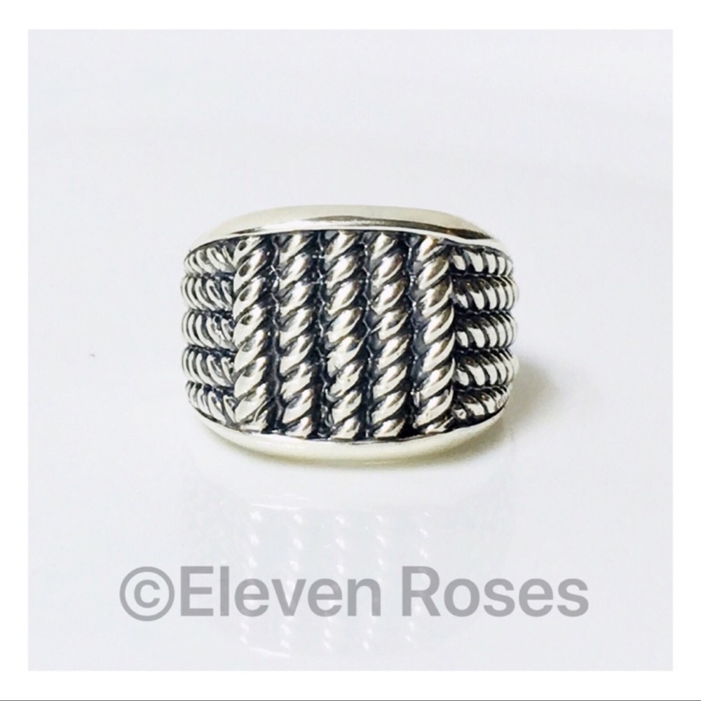 David Yurman Wide Maritime Sterling Rope Ring